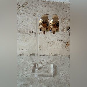 Gold Plated Earrings Multicolor Gemstones Elegant Statement Jewelry